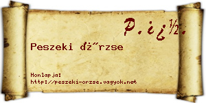 Peszeki Örzse névjegykártya